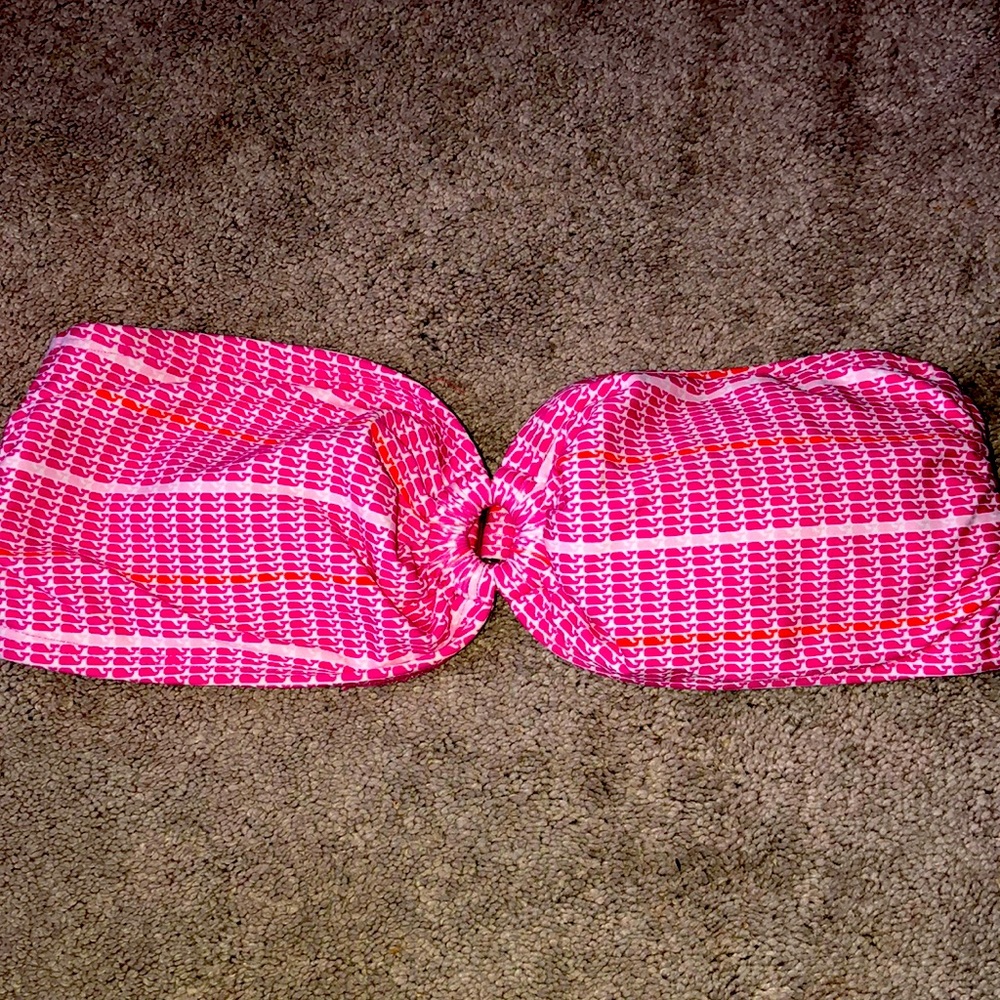 Vineyard Vines Strapless Bikini Top Pink Whale‎ Print Small
